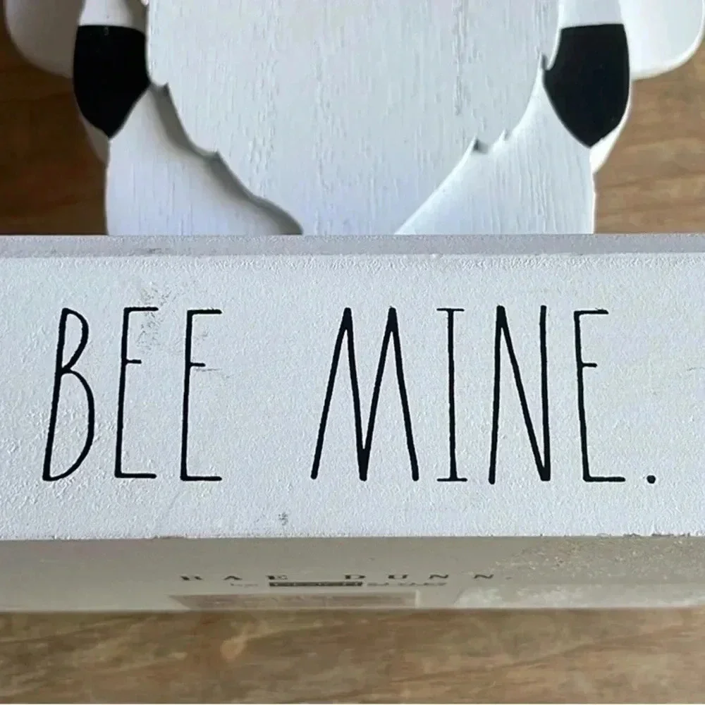 Rae Dunn “Bee Mine” Wooden Gnome With Beard & Bee By Design Styles 11” Tall